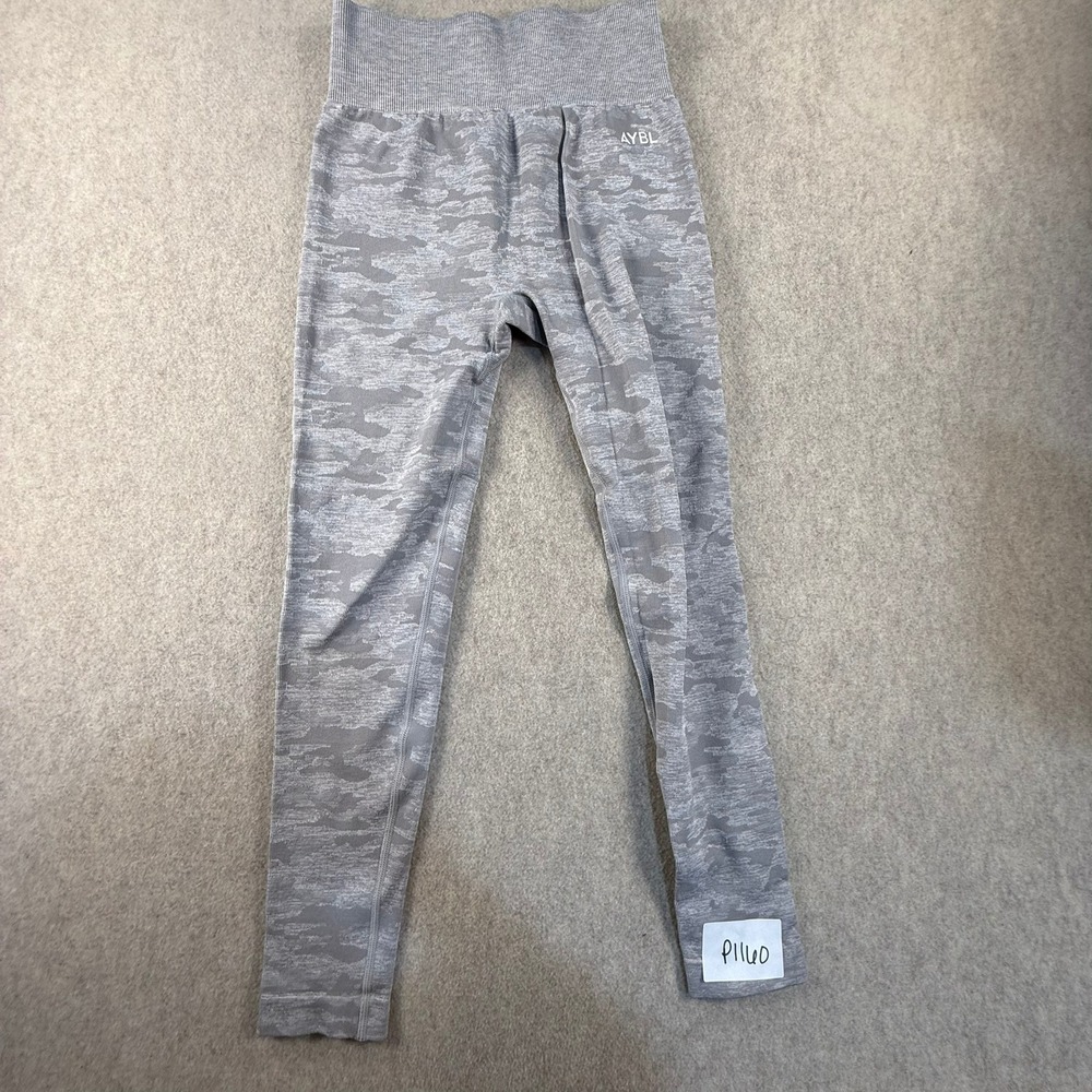 AYBL Womens Camo Seamless Leggings Grey Marl High Waisted Size S